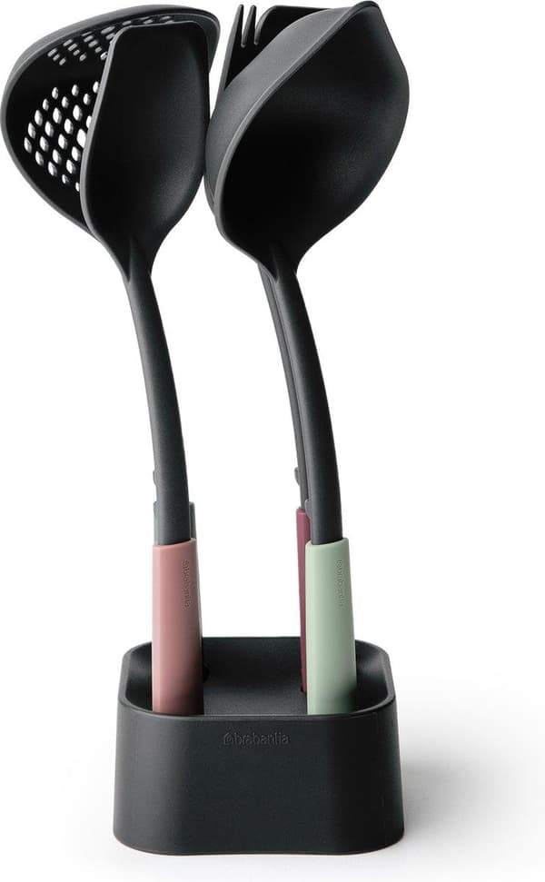 Brabantia Tasty+ Køkkengrej sæt - 4-delt plus holder - Blandede farver