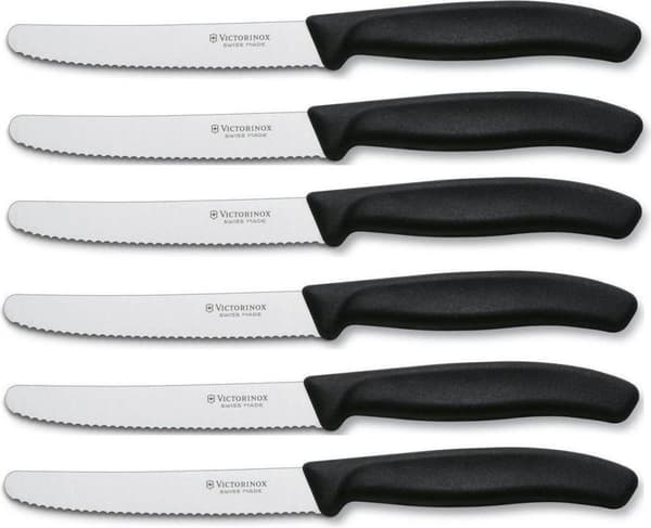 Victorinox Bordkniv 6 stk sort buet skaft