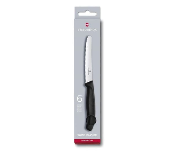 Victorinox Bordkniv 6 stk sort buet skaft