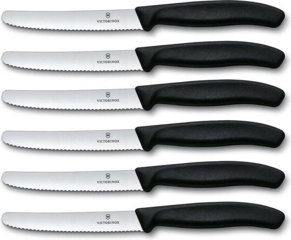 Victorinox Bordkniv 6 stk sort buet skaft