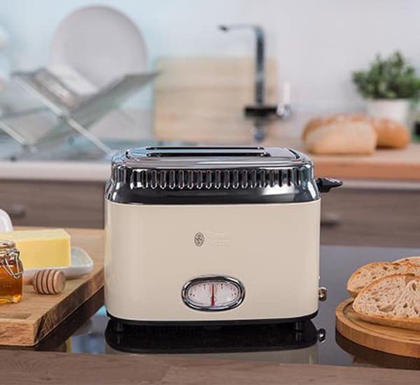Russell Hobbs 21682-56 Retro Vintage Creme Brødrister - Creme