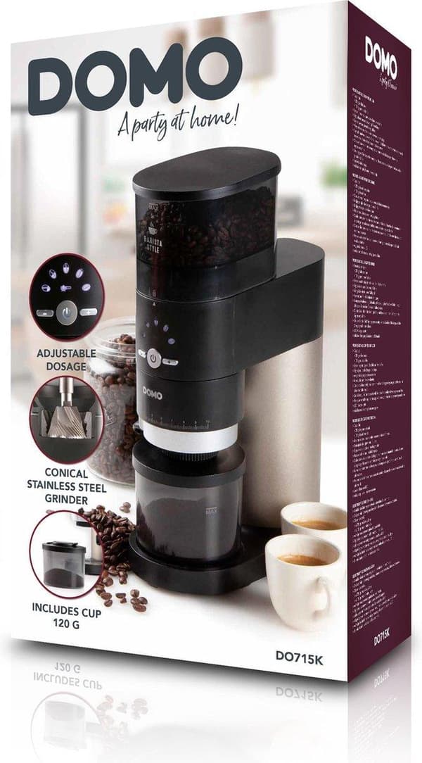 Domo DO715K - Kaffekværn - 120 gr - Sort
