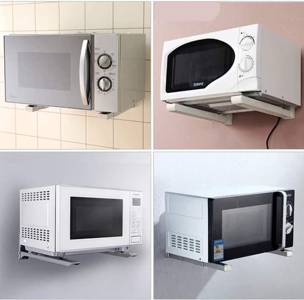 Schwaiger Microwave Seinäteline - Mikroaaltouunin ripustus - Säädettävä - Harmaa