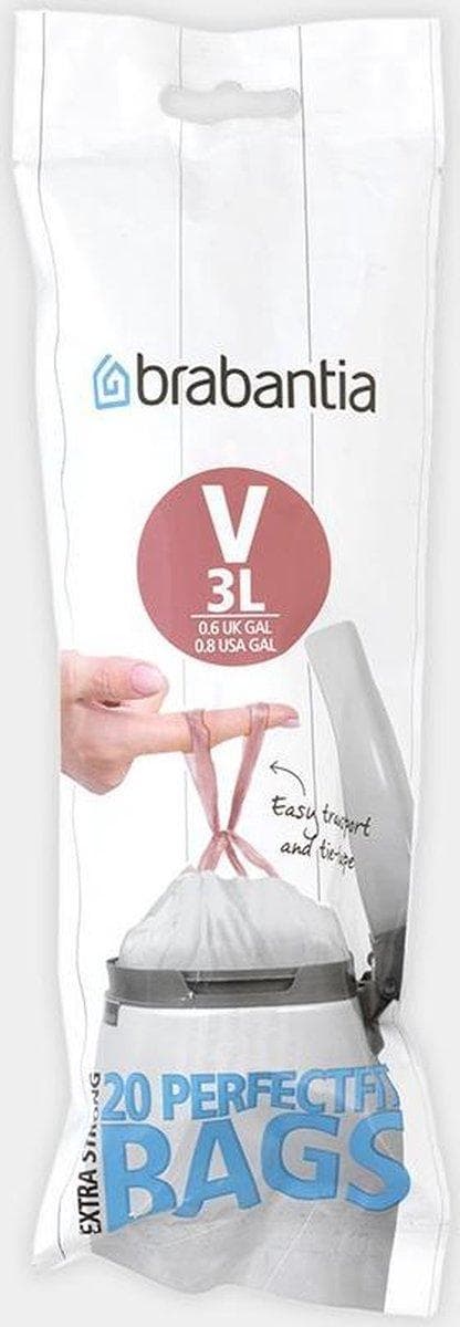 Brabantia PerfectFit Avfallspåse med dragsko - 3 l - Kod V - 20 stycken