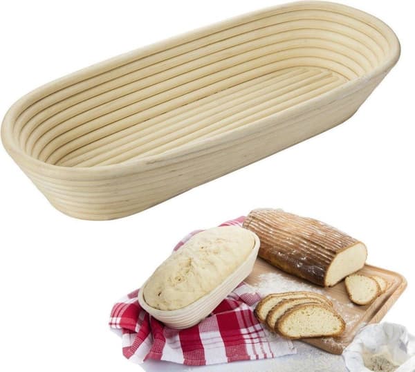 Westmark Nostatuskori, 1500-2000 g leipätaikinalle, soikea, pituus: n. 40 cm, rottinki, vaalea beige