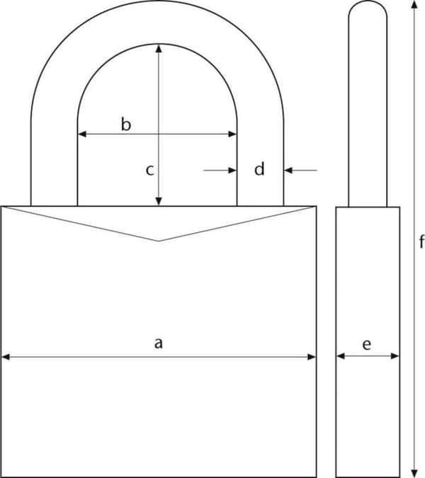 Abus 65/60 - Riippulukko - 60x91x19 mm - 6 cm - Kulta