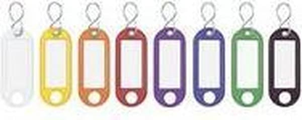 WEDO Nyckelring med S-ring, 2-hål, diverse (förpackning med 100 stycken)