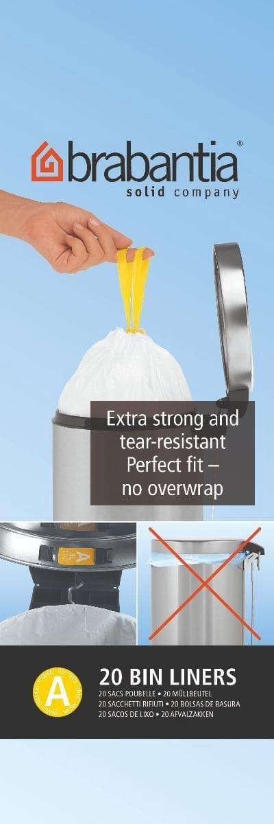 Brabantia PerfectFit affaldspose med snørelukning - 3 l - Kode A - 20 stk.