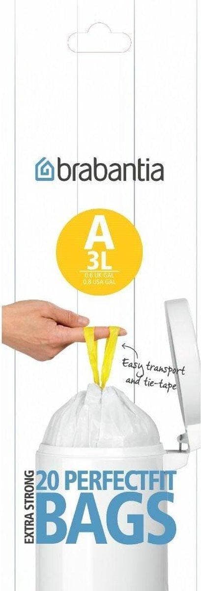 Brabantia PerfectFit affaldspose med snørelukning - 3 l - Kode A - 20 stk.