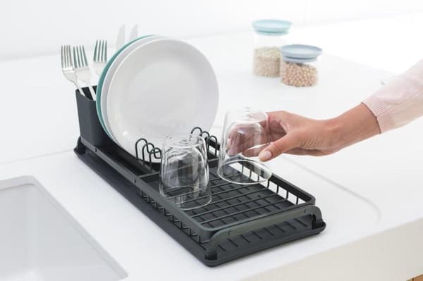 Brabantia SinkSide Dish Rack Compact - tummanharmaa