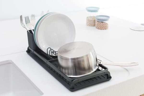 Brabantia SinkSide Dish Rack Compact - tummanharmaa