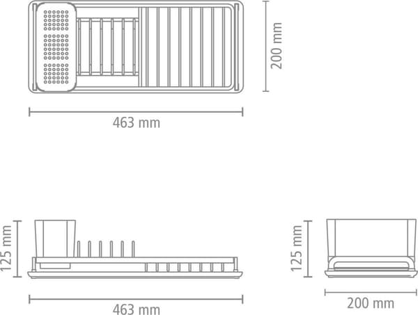 Brabantia SinkSide Dish Rack Compact - tummanharmaa