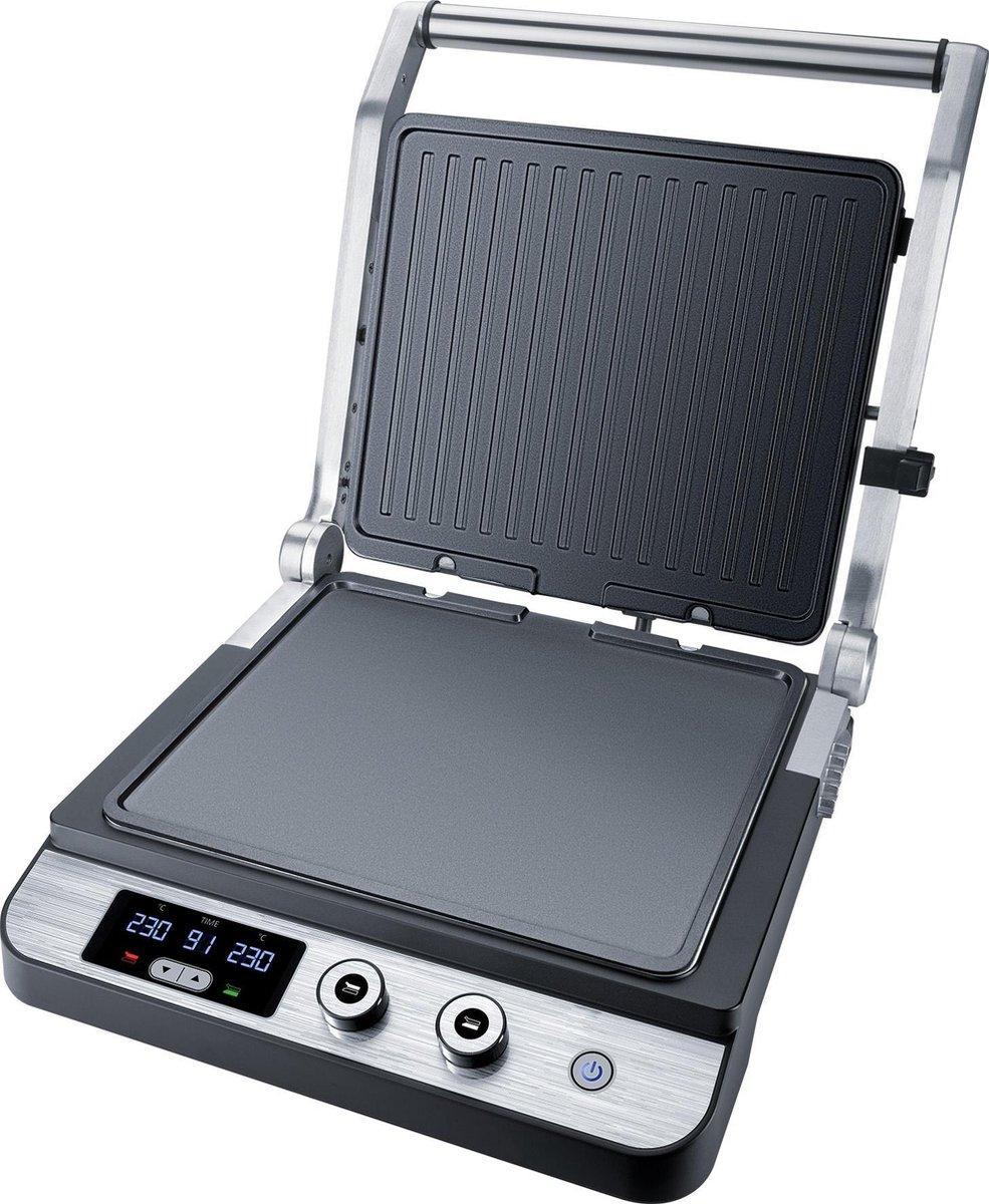 Steba FG120 - Kontaktgrill - Panini grill - Elektronisk display - 1800W - Rostfritt stål