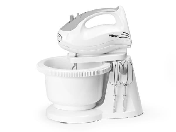 Tristar MX-4152 håndmixer - 5 hastighedsindstillinger og turbofunktion - inklusive røreskål - 200 Watt - Hvid
