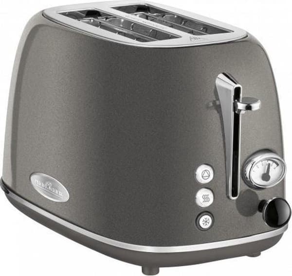 ProfiCook PC-TA 1193 retro brødrister, 2 skiver brødrister, vintage look, rustfrit stål lakeret hus, bollestativ, trinløs justerbar bruningsgrad, cent