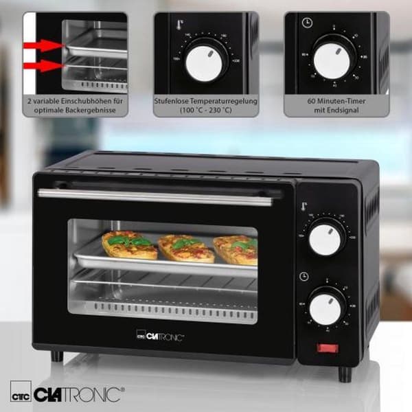 Clatronic MB 3746 - Miniuuni - 8 litraa - 650 W -Musta