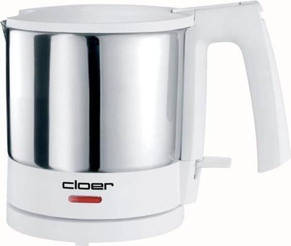 Cloer 4721 Vattenkokare 2000W 1L Rostfritt Stål/Vit