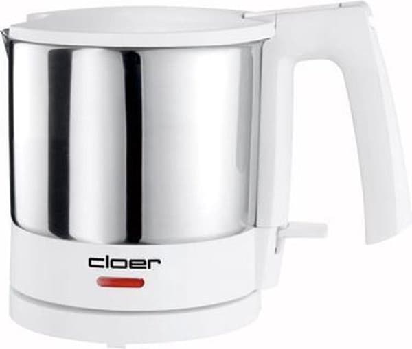 Cloer 4721 Vattenkokare 2000W 1L Rostfritt Stål/Vit
