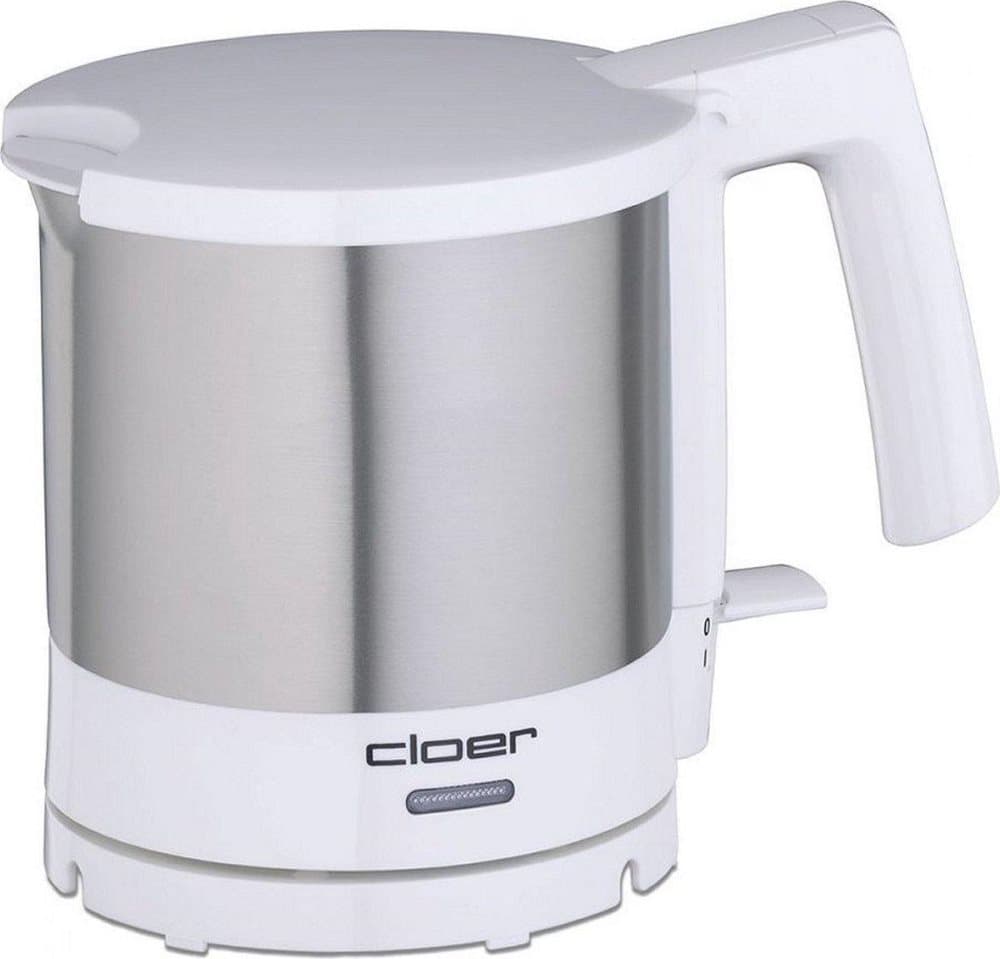 Cloer 4721 Vattenkokare 2000W 1L Rostfritt Stål/Vit
