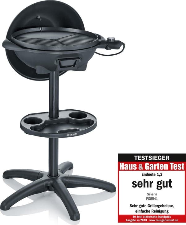 Severin PG 8541 Elektrisk grill - Grilloverflade (LxB) 40x38 cm - Med keramisk belægning - Sort Sort