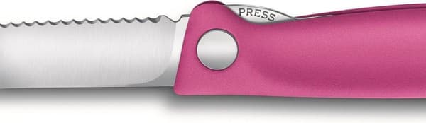 Victorinox Swiss Classic hopfällbar tomatkniv skalkniv - 11 cm - tandad - rosa