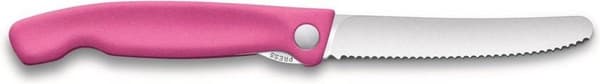 Victorinox Swiss Classic hopfällbar tomatkniv skalkniv - 11 cm - tandad - rosa