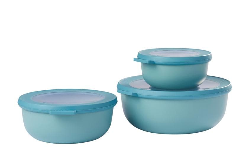 Mepal - Multiskål Cirqula 3-delat set (350 + 750 + 1250 ml) - Tål frys, mikrovågsugn och diskmaskin - Nordic green - Matförberedande brickor - Förvari