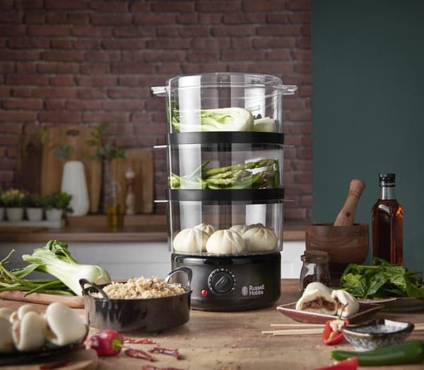 Russell Hobbs Kitchen Collection Kompakt mattsvart ångkokare - 26530-56