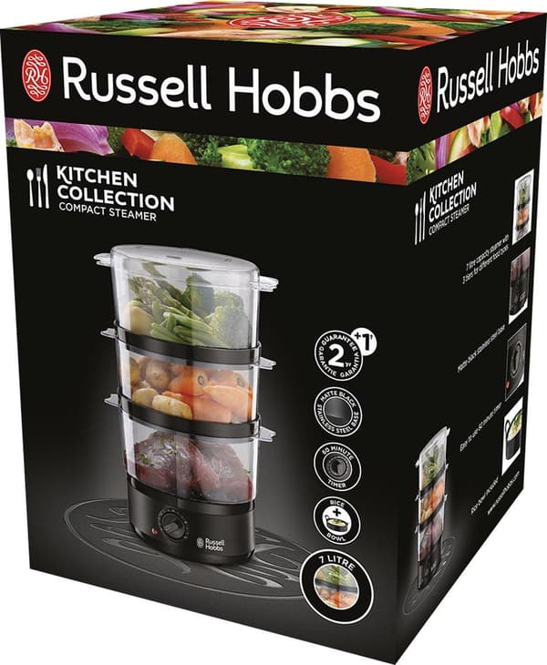 Russell Hobbs Kitchen Collection Kompakt mattsvart ångkokare - 26530-56