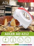 Miniatyrbild 7 av 10: Adler AD 4212 - Handmixer - röd