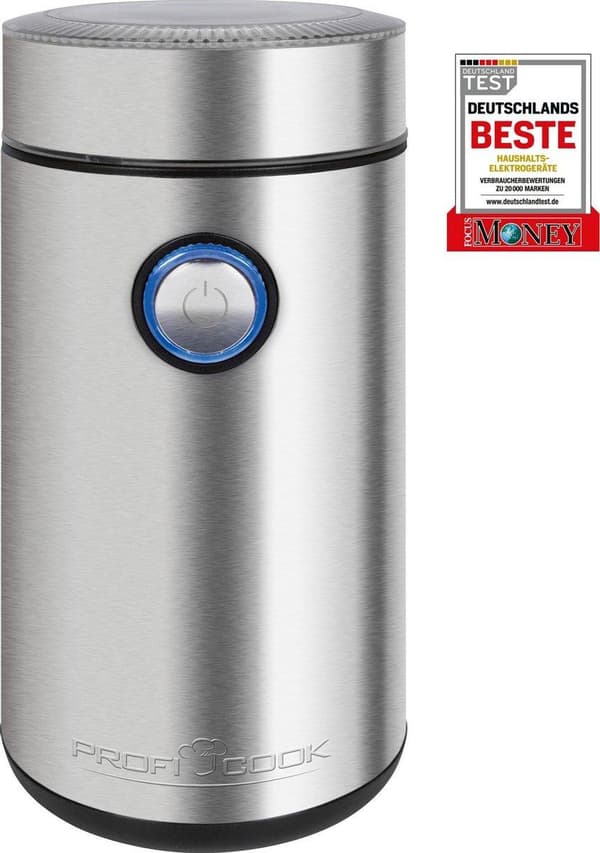 ProfiCook KSW 1216 - Elektrisk kaffebryggare, 40 g innehåll, 150 watt motor, 2-vägs blad i rostfritt stål, hölje i rostfritt stål, 501216