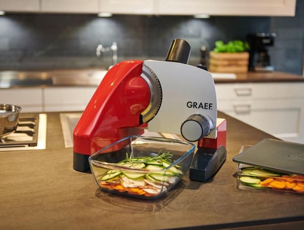 Graef SKS 500 skärmaskin Elektrisk 170 W Svart, Röd, Rostfritt stål Metall