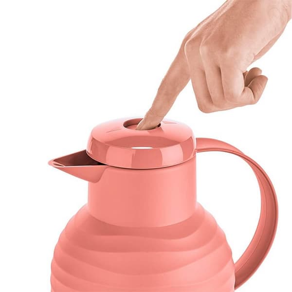 Emsa N40107 Samba Wave vakuumkande | 1,0 liter | Quick Press Plast | Isoleringskolbe af glas | Kaffekande: 12 timer varm/24 timer kold | 100% lækagesi