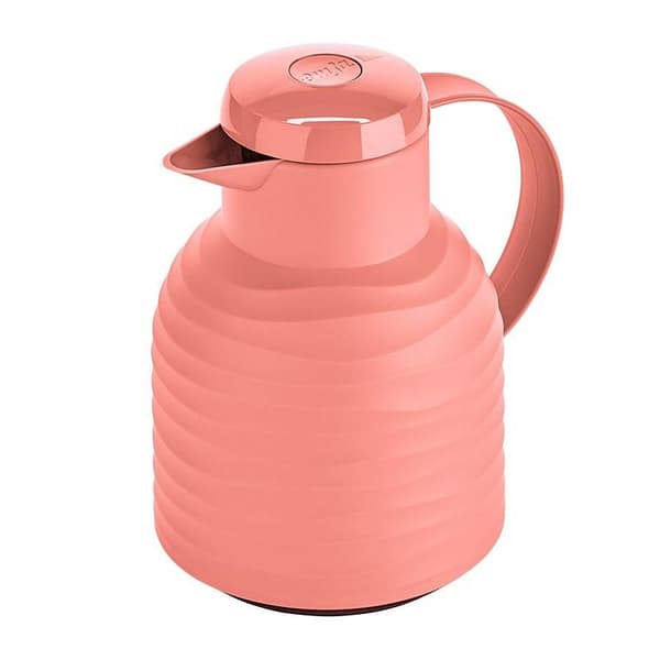 Emsa N40107 Samba Wave vakuumkande | 1,0 liter | Quick Press Plast | Isoleringskolbe af glas | Kaffekande: 12 timer varm/24 timer kold | 100% lækagesi