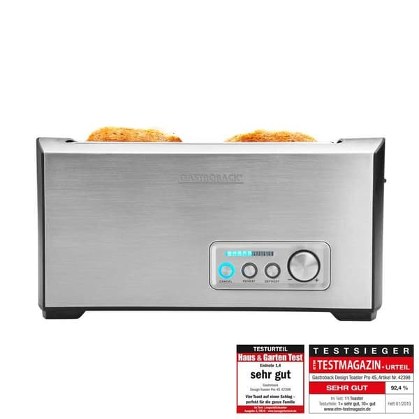 Gastroback Design Pro 4S 2 slice(s) 1500 W Musta, ruostumaton teräs