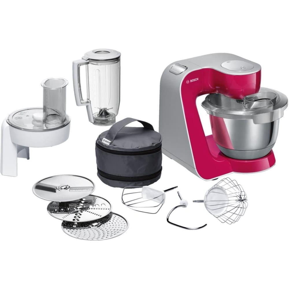 Bosch Haushalt MUM58420 Matberedare 1000 W Ljusröd, Silver (matt)