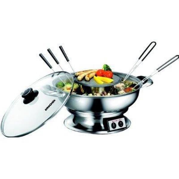 Unold 48746 Asia Fondue - Electric Fondue Pan - 6 Fondue Forks