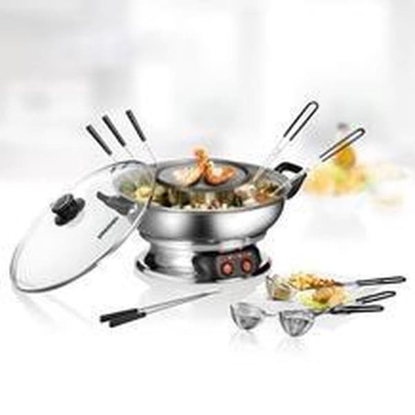 Unold 48746 Asia Fondue - Electric Fondue Pan - 6 Fondue Forks