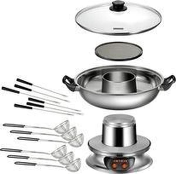 Unold 48746 Asia Fondue - Electric Fondue Pan - 6 Fondue Forks