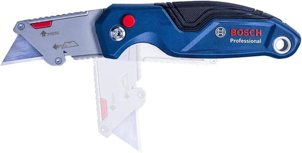 Bosch Professional 2-delt knivsæt (med universal foldekniv og professionel skærekniv, inklusive reserveblade, i blisterpakning)