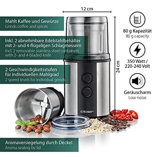 Cloer kaffe/krydderi kværn 2 knive 7419 eds (7419)