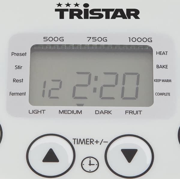Tristar BM-4586 Brödmaskin - 19 bakprogram - 1000 gram - inkl glutenfritt program - Vit