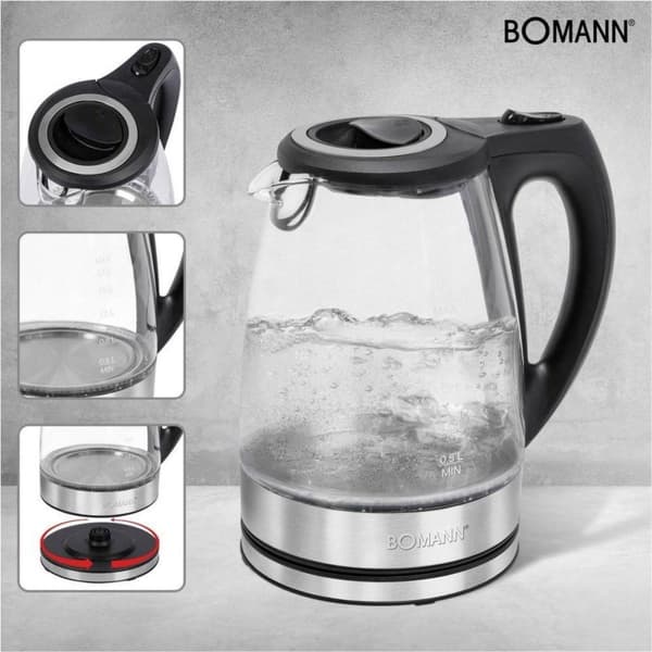 Bomann WKS 6032 - Vattenkokare - 1,7L - Glas