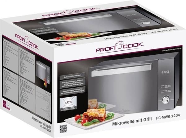 ProfiCook MWG 1204 -Fristående mikroovn med grill - sort