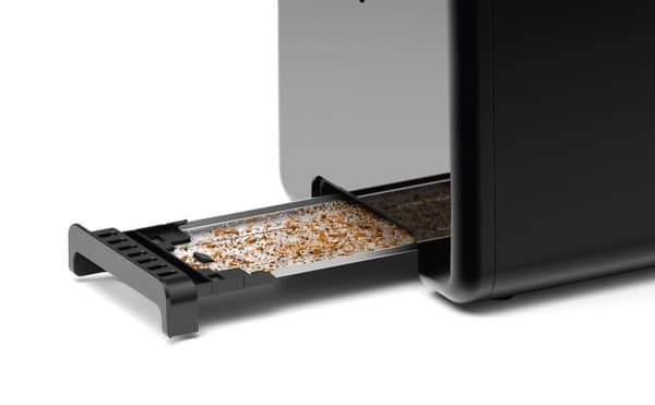Bosch kompakt brødrister DesignLine TAT3P423DE, integreret bollebeslag i rustfrit stål, med automatisk sluk, med afrimningsfunktion, perfekt til 2 ski