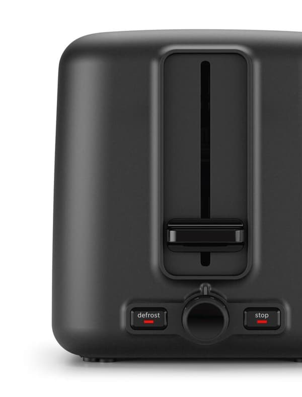 Bosch kompakt brødrister DesignLine TAT3P423DE, integreret bollebeslag i rustfrit stål, med automatisk sluk, med afrimningsfunktion, perfekt til 2 ski