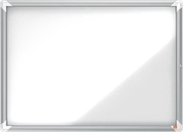 Nobo Premium Plus Låsbar inre vitrin i glas Magnetisk med sidolås - 8xA4 Storlek - Silver/Vit