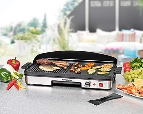 Rommelsbacher BBQ 2003 -pöytägrilli turboalueella, 3-kerroksinen tarttumaton pinnoite, keittopinta 50 x 25 cm, 1900 wattia