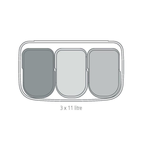 Brabantia papperskorg Bo Touch Bin, vit, 3 x 11 l