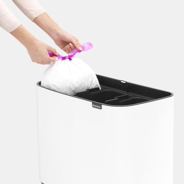 Brabantia papperskorg Bo Touch Bin, vit, 3 x 11 l